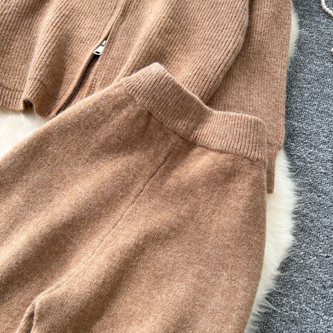 Knitted Hoodie&Trousers Casual 2Pcs
