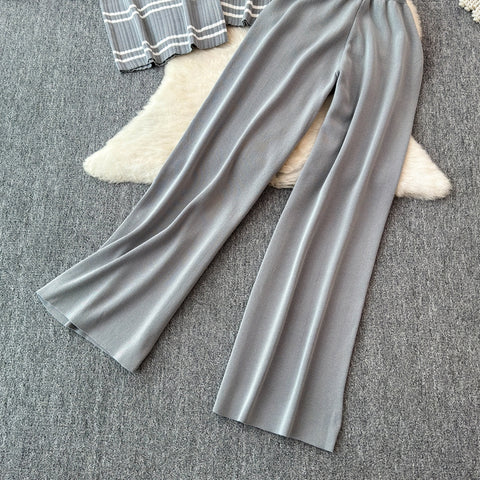 Camisole&Cardigan&Trousers Striped 3Pcs