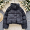 Stand Collar Zipped Puffy Jacket