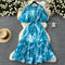 French Style Puffy Sleeve Ruffled Dress