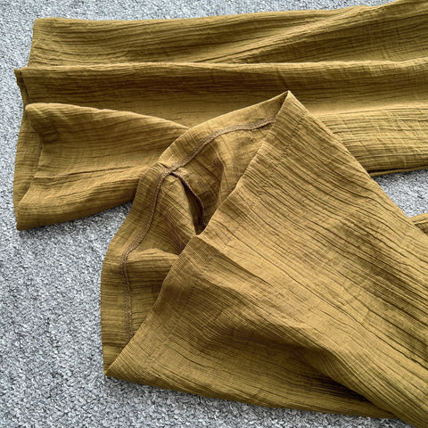 Draped Neckline Top & Wide-leg Trousers 2Pcs