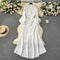 Beaded Patchwork White Fishtail Dress