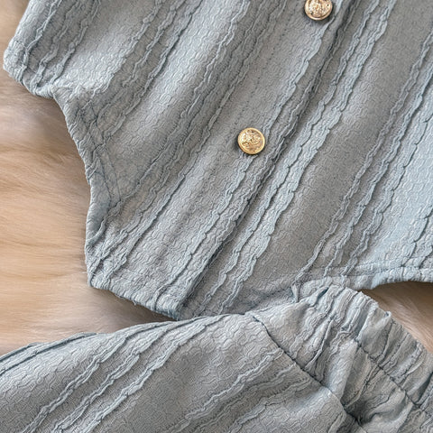 Niche Shirt&Wide-leg Trousers 2Pcs