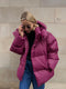 Solid Color Puffy Cotton Jacket