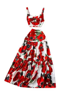Camisole&Pleated Skirt Floral 2Pcs