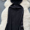 French Style Fishtail Black Slip Dress