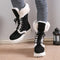 Suede Lace-up Mid-Calf Snow Boots