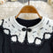 Niche Doll Collar Knitted Black Dress