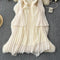 Elegant Pleated Draped Chiffon Dress