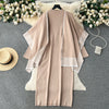 Shawl Cardigan&Knitted Dress 2Pcs