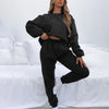 Round Collar Loose-fit Sweatshirt&Trouser 2Pcs