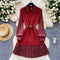 Pleated Shirt Dress & Knitwear 2Pcs