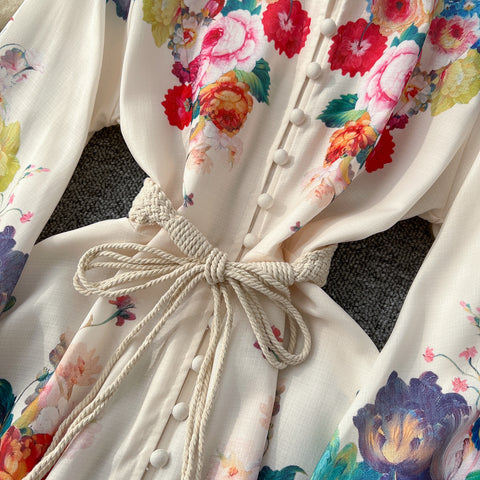 Courtly Floral Printed Shirt Dress