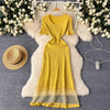 High-end Mesh Patchwork Knitted Dress