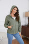 Solid Color Zipped Hooded Trench Coat