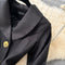 Vintage Lapeled Black Trench Coat