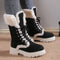 Suede Lace-up Mid-Calf Snow Boots