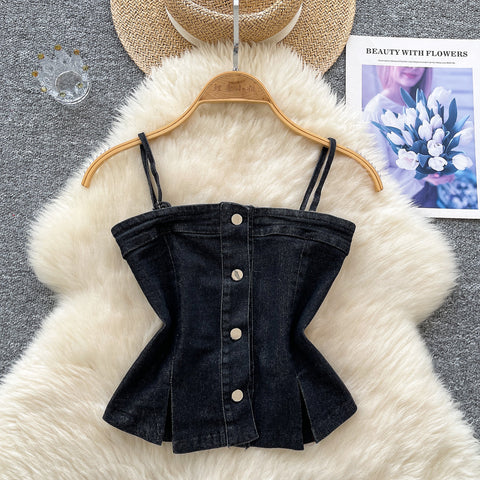Korean Style Niche Denim Camisole
