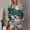 Round Collar Christmas Painting Printed T-shirt