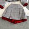 Loose Top&Pleated Skirt Plaid 2Pcs