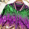 Chic Colorful Sequined Baseball Jacket