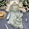 Irregular Design Gown&Slip Dress 2Pcs