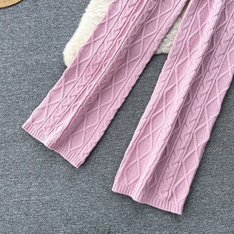 Twisted Sweater&Draped Trousers 2Pcs