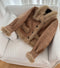 Furry Edge Patchwork Suede Jacket