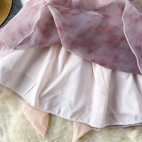 Fairy Tie-dye Puffy Mesh Dress