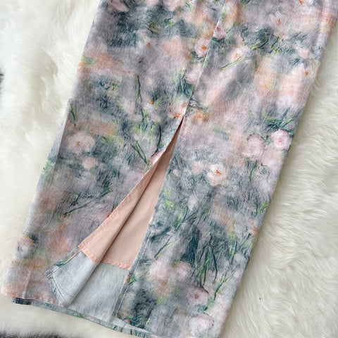Lace Patchwork Floral Slip Dress
