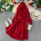 Ethnic Style V-neck Hooded Shawl Dress