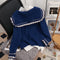 Uniform Style Knitted Patchwork Cardigan