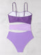 Purple Gradient Waist Simple Design Swimwear