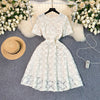 High-end Floral Embroidered White Dress