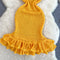 Low-cut Hollowed Knit Slip Dress