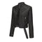 Chic Slim-fit PU Jacket with Buckled Belt