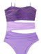 Purple Gradient Waist Simple Design Swimwear