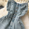 Vintage Distressed Denim Slip Dress