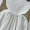 Round Collar Puffy Pleated Dress