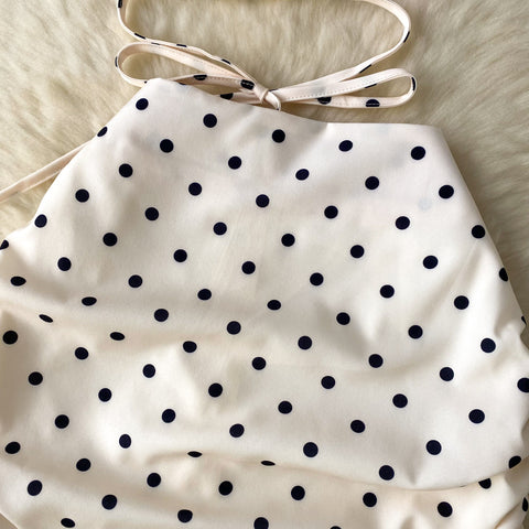 Knotted Top&Skirt Polka Dot 2Pcs