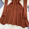 Solid Color Stripe Knitted Dress