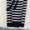 Niche Color-blocking Striped Knit Dress