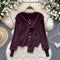 Shawl&Round Collar Cardigan Casual 2Pcs