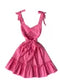 Sweetie Pleated Lace-up Puffy Dress