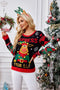 3D Moose Embroidered Sequined Sweater