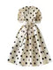 V-neck Polka Dot Puffy Dress