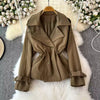 High-end Elastic Lapeled Trench Coat