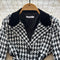 Houndstooth Mesh Patchwork Coat Dress