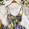 French Style Colorful Printed Slip Dress