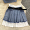 Tank Top&Pleated Skirt Denim 2Pcs